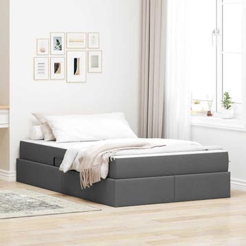 vidaXL Opbergbed met matras Donkergrijs 120 x 200 cm, Verzenden