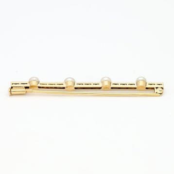 Broche - 14 carats Or jaune, Platine - Diamant - Ancien