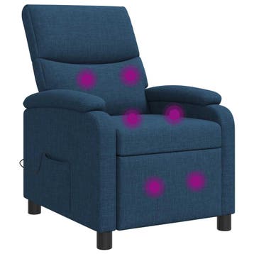 vidaXL Massage Relaxstoel Blauw Stof, Verzenden