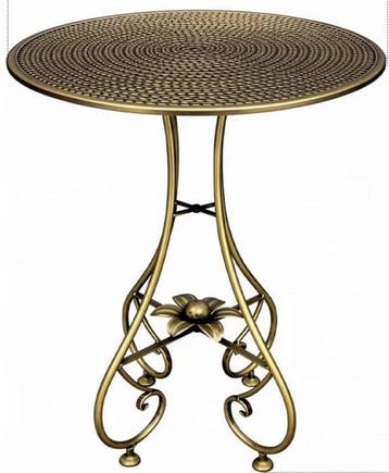 Hand painted brass color iron table - Salontafel - IJzer,