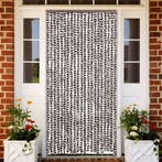 vidaXL Vliegengordijn 90x220 cm chenille bruin en wit, Verzenden, Nieuw
