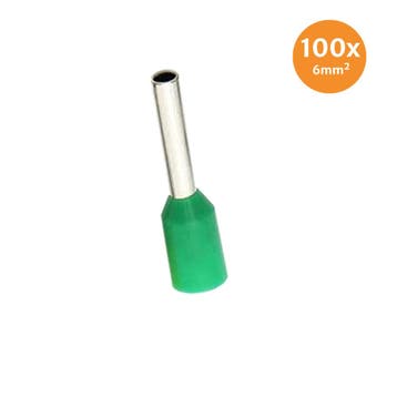 Adereindhuls Geïsoleerd 6mm² Groen 100 stuks, Ophalen of Verzenden