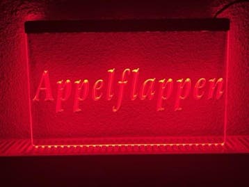 Appelflappen appel flappen neon bord lamp LED verlichting re, Huis en Inrichting, Verzenden, Nieuw