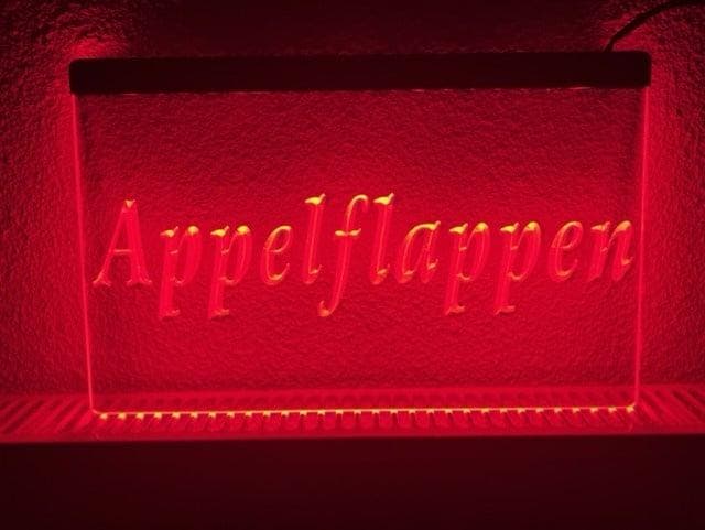 Appelflappen appel flappen neon bord lamp LED verlichting re, Huis en Inrichting, Lampen | Overige, Nieuw, Verzenden
