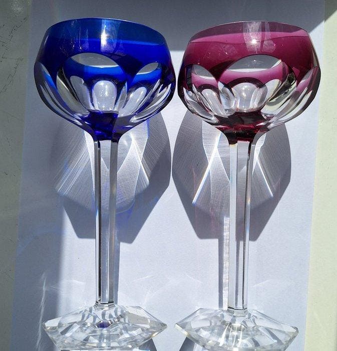 Val Saint Lambert - Drinkglas (2) - Kristal - geslepen, Antiquités & Art, Art | Objets design
