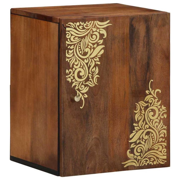 vidaXL Wandkast Honing bruin 38 x 33 x 48 cm Massief Mango, Maison & Meubles, Tables | Coiffeuses, Envoi