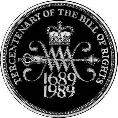 Verenigd Koninkrijk. 2 Pounds 1989 The Bill of Rights and, Postzegels en Munten, Munten | Europa | Niet-Euromunten