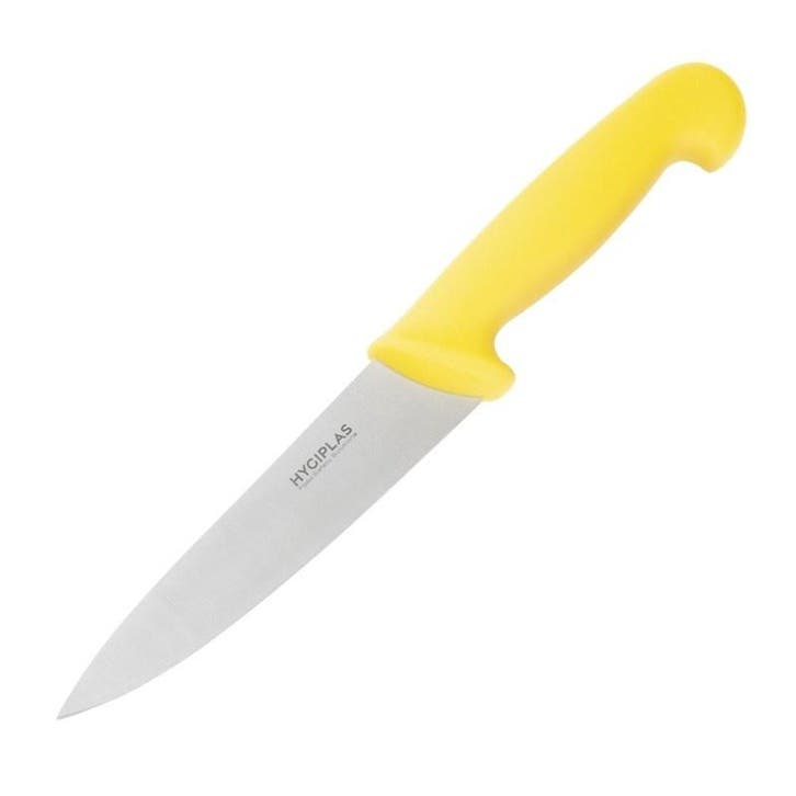 Koksmes | RVS | Geel (Gevogelte) | Lengte 295mm Hygiplas, Zakelijke goederen, Horeca | Keukenapparatuur, Nieuw in verpakking, Verzenden