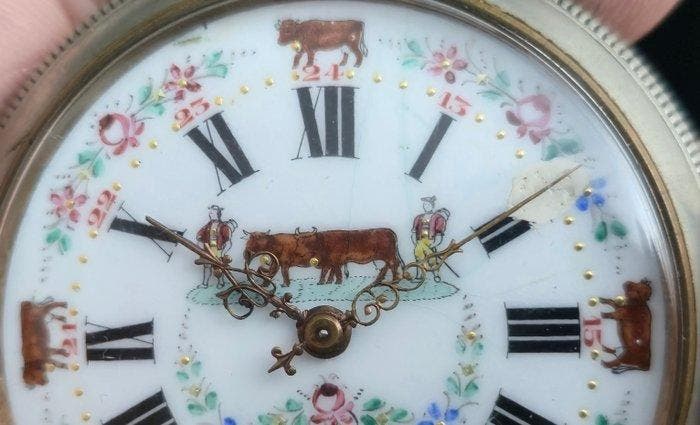 Reloj de bolsillo antiguo siglo modernista jugendstil, Handtassen en Accessoires, Horloges | Heren