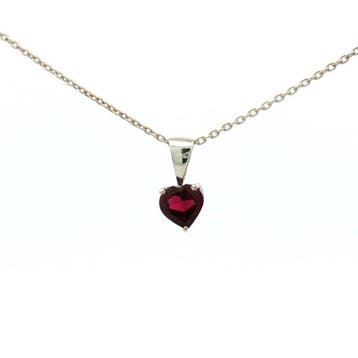 Zonder minimumprijs - Hanger Zilver - 0.88ct. tw. Granaat -