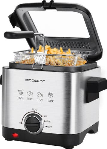 Frituurpan - Friteuse - Geurfilter - 1000W - RVS - 1.5L - Ai, Verzenden
