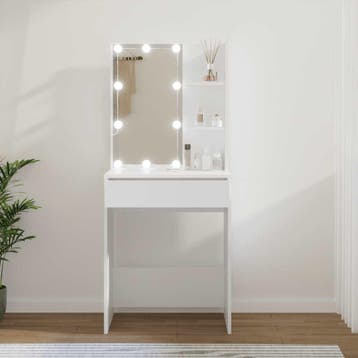 vidaXL Kaptafel met LED-verlichting 60x40x140 cm wit, Verzenden, Nieuw
