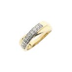 Gouden rijring met diamant; 0,09 ct., Handtassen en Accessoires, Ringen, 18 tot 19, Gebruikt, Overige kleuren, Ophalen of Verzenden
