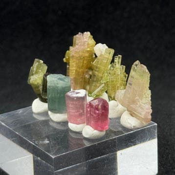 Tourmaline) Kristalen - Hoogte: 23.5 cm - Breedte: 16.6 cm-