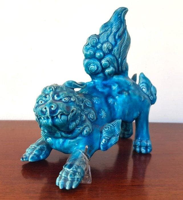 Paar vintage Chinese turkooiskleurige Foo-honden,, Antiquités & Art, Antiquités | Autres Antiquités