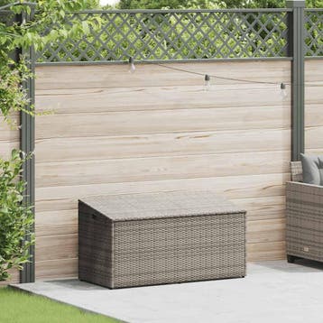 vidaXL Tuinbox 110x50x58 cm poly rattan grijs, Verzenden, Nieuw