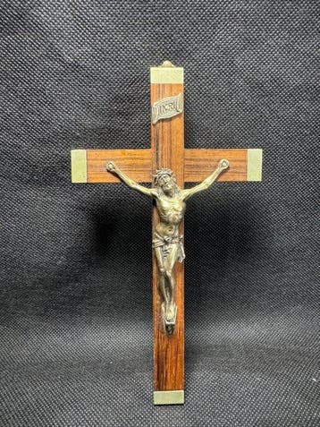 Crucifix - INRI - 1940-1950 - INRI, Antiquités & Art