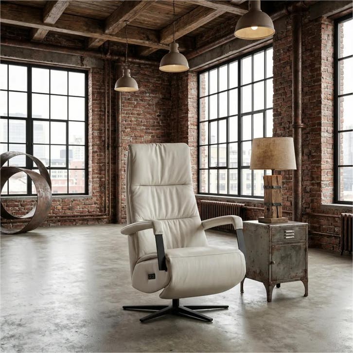 Leren elektrisch relaxfauteuil Core, Huis en Inrichting, Fauteuils, 50 tot 75 cm, 75 tot 100 cm, Nieuw, Leer, Ophalen of Verzenden