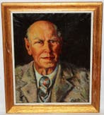 Carlos Gubert (XX) - Autoretrato del pintor, Antiek en Kunst