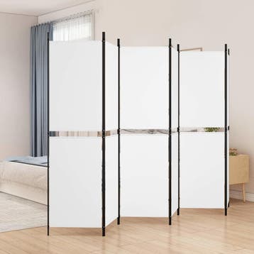 vidaXL Kamerscherm met 6 panelen 300x180 cm stof wit, Verzenden