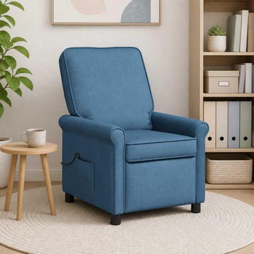 vidaXL Massage-relaxfauteuil Blauw 69 x 95 x 101 cm Stof, Verzenden, Nieuw