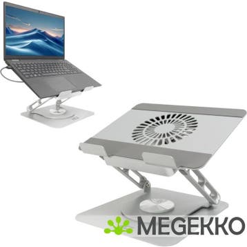 ACT Laptopstandaard 360 draaibaar. met ventilator. traploos, Computers en Software, Verzenden, Nieuw
