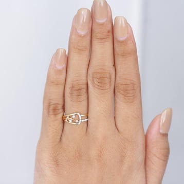 Ring - 18 karaat Geel goud - 0.16ct. tw. Diamant, Nieuw