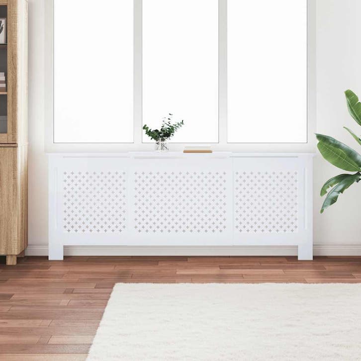 vidaXL Radiatorombouw 205 cm MDF wit, Bricolage & Construction, Chauffage & Radiateurs, Envoi