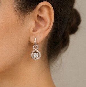 Oorbellen - 18 karaat Roségoud - 1.73ct. tw. Diamant