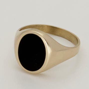 Ring - 18 karaat Geel goud - Onyx, Nieuw