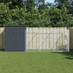 vidaXL Hondenhok met ren 165x455x181 cm gegalvaniseerd staal, Verzenden, Nieuw