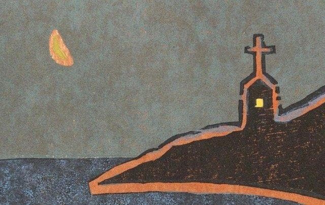 Church and Boats - Gashu Fukami () (1953) - Japan, Antiek en Kunst, Antiek | Overige Antiek