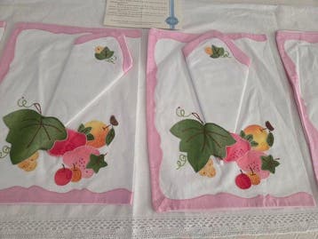 Serviette de table (8) - 45 cm - 30 cm, Antiquités & Art