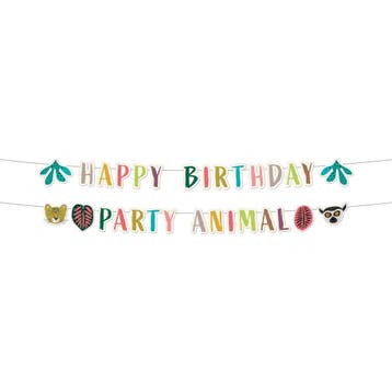Jungle Dieren Letterslinger Happy Birthday 2st, Verzenden