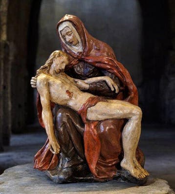 sculptuur, Scultura in terracotta policroma Pietà - Scuola, Antiek en Kunst