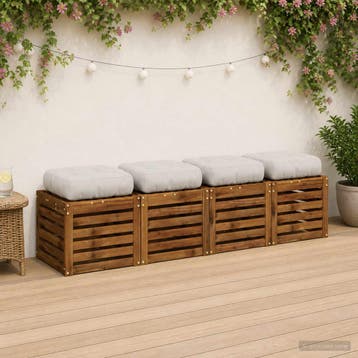 vidaXL 4-Piece Zitkussens VIANEN 4 st 100% Polyester Wit, Verzenden, Nieuw