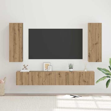 vidaXL Tv-meubelset 5 st Artisan Eiken Bewerkt hout, Verzenden, Nieuw