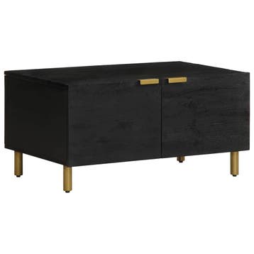 vidaXL Salontafel 80x50x40 cm bewerkt hout zwart, Huis en Inrichting, Tafels | Salontafels, Verzenden, Nieuw