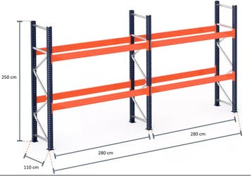 Mecalux palletstelling gebruikt met liggers 280cm en hoog..., Ophalen of Verzenden