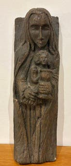 sculptuur, Virgen con el niño - 40 cm - Gips