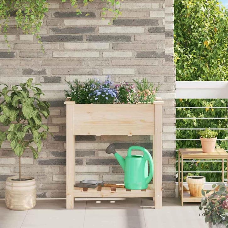 vidaXL Tuin Plantpot Beige 71 x 37 x 76,5 cm Massief, Tuin en Terras, Bloempotten, Nieuw, Verzenden