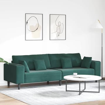 vidaXL bank / zetel Donkergroen 250 x 77 x 76 cm Fluweel, Verzenden
