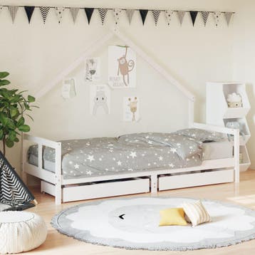 vidaXL Kinderbedframe met lades 80x200 cm massief grenenhout, Verzenden