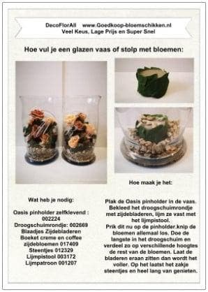 DIY Werkbeschrijving Hoe vul je een glazen vaas of stolp, Nieuw
