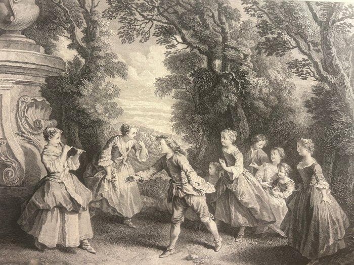 Nicolas Lancret (Parigi, 1690 – 1743) Charles-Nicolas Cochin, Antiek en Kunst, Antiek | Overige Antiek