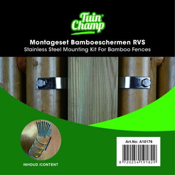 Montageset bamboeschermen RVS, Verzenden
