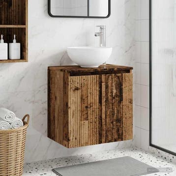 vidaXL Wandgemonteerde wastafel van een meubel Oud hout, Verzenden, Nieuw