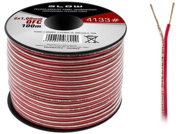 kabel 2 x 1.00 mm² OFC rol van 100 meter, Verzenden, Nieuw, Kabel of Snoer