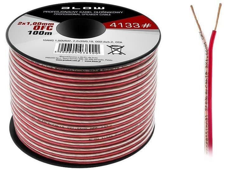 kabel 2 x 1.00 mm² OFC rol van 100 meter, Bricolage & Construction, Électricité & Câbles, Envoi