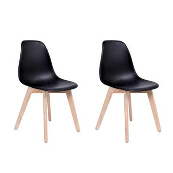 KITO Eetkamerstoelen set 2x - Zwart | Retour deal | 53% k..., Verzenden